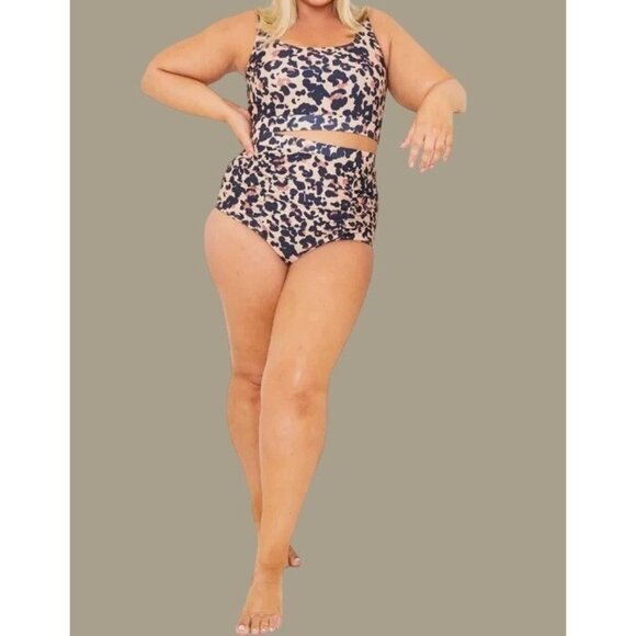 In the Style Women's Black and Cream Floral 2-piece Bikini Set Size 26 NWT - Picture 9 of 16